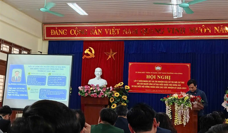 Hội nghị lấy ý kiến và tín nhiệm của cử tri nơi cư trú đối với người ứng cử đại biểu Quốc hội khóa XVI và đại biểu Hội đồng nhân dân các cấp, nhiệm kỳ 2026 - 2031.