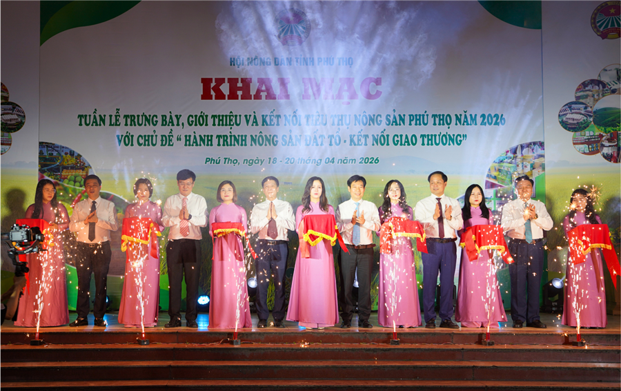 Hội Nông dân tỉnh Phú Thọ khai mạc Tuần lễ nông sản 2026: "Sản phẩm thực - Trải nghiệm số - Giá trị bền vững"