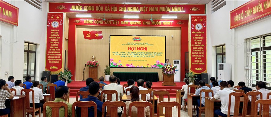 Hội Nông dân xã Minh Đài tổ chức Hội nghị sơ kết công tác Hội và phong trào nông dân 6 tháng đầu năm, triển khai phương hướng nhiệm vụ 6 tháng cuối năm 2026