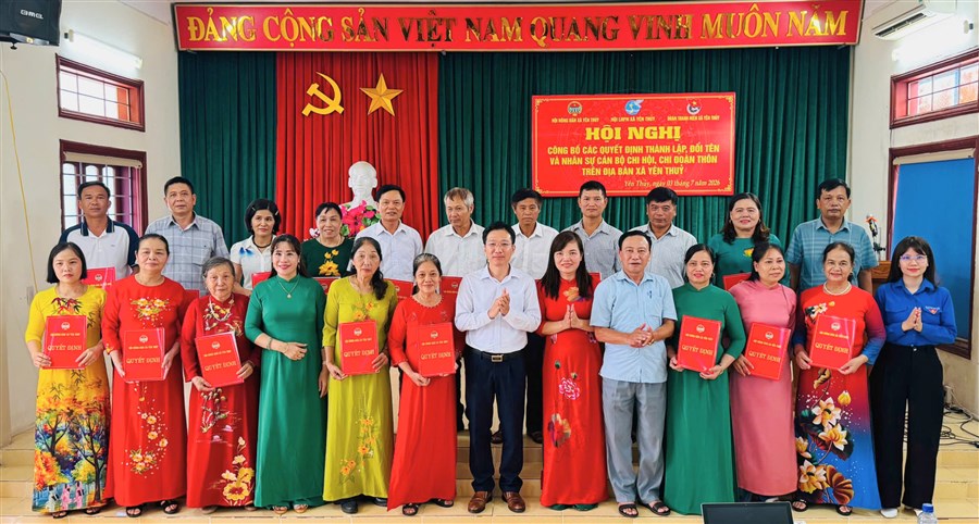 Hội Nông dân xã Yên Thủy phối hợp tổ chức Hội nghị công bố các quyết định thành lập, đổi tên và nhân sự cán bộ Chi hội, Chi đoàn thôn trên địa bàn xã