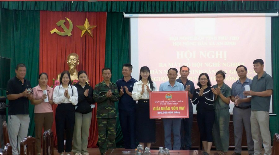Hội Nông dân xã An Bình ra mắt Tổ hội nghề nghiệp “Chăn nuôi bò sinh sản” và giải ngân 800 triệu đồng vốn Quỹ Hỗ trợ nông dân